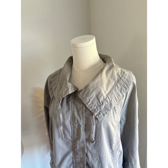 Loft Bomber Jacket Size Large Gray Lightweight Utility Zip Up Coat - Picture 2 of 11